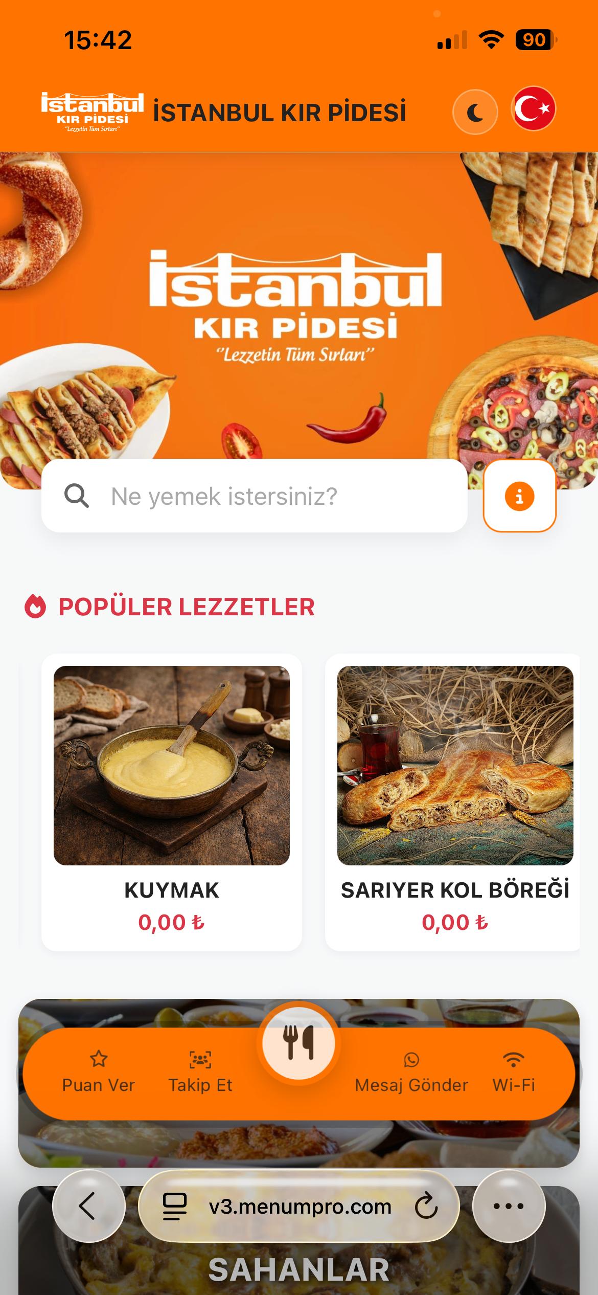 İSTANBUL KIRPİDESİ Dijital QR Menü Tasarımı ve Örneği