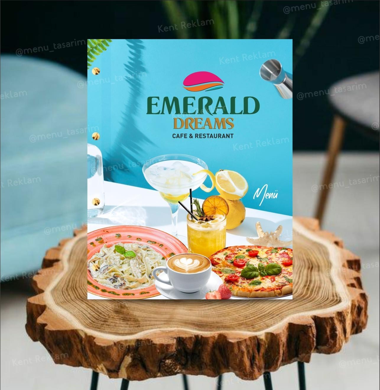 Yırtılmaz Selefonlu ve Deri Kapaklı Özel Baskılı Restoran Menüsü